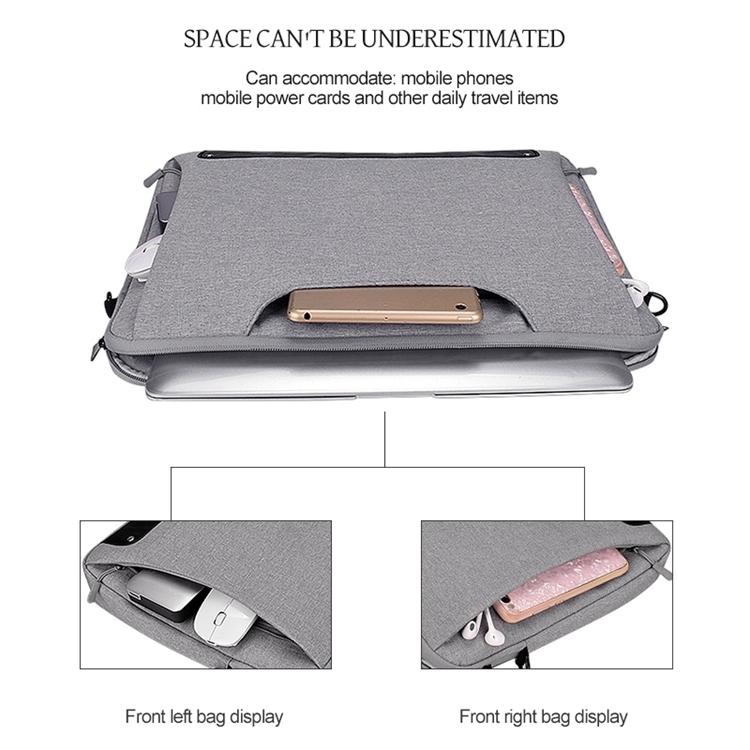 Waterproof Oxford Cloth Laptop Bag with Concealed Handle & Luggage Tie Rod - Black