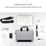 Waterproof Oxford Cloth Laptop Bag with Concealed Handle & Luggage Tie Rod - Black
