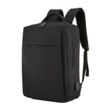 15.6 Laptop Backpack with Usb Charging - Waterproof Oxford Cloth Large Capacity - Black - Front View