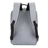 15.6 Laptop Backpack with Usb Charging - Waterproof Oxford Cloth Large Capacity - Black - Rear View