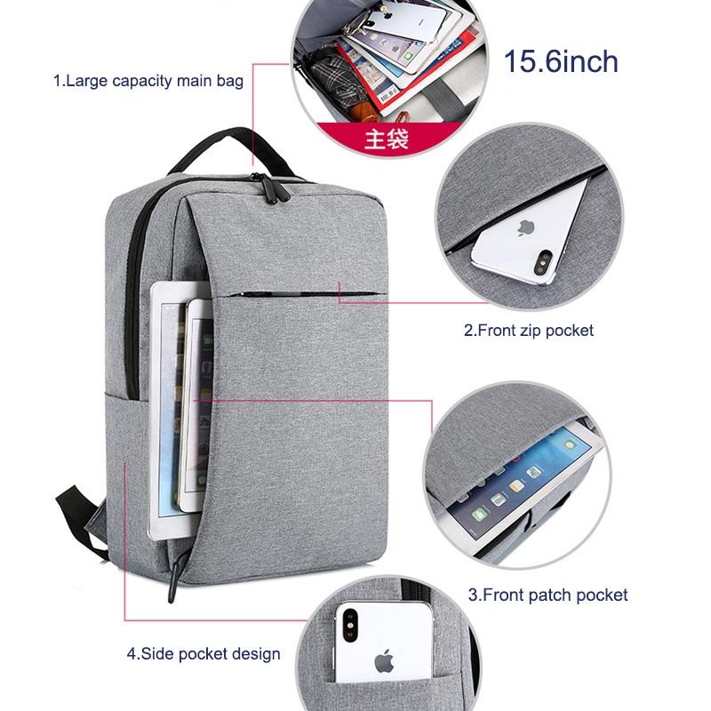 15.6 Laptop Backpack with Usb Charging - Waterproof Oxford Cloth Large Capacity - Black