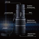 High Definition Night Vision Monocular Telescope - 40X60 12X Pocket Focusing - Black - Top-Down View