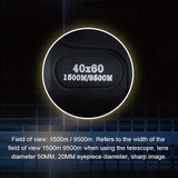 High Definition Night Vision Monocular Telescope - 40X60 12X Pocket Focusing - Black