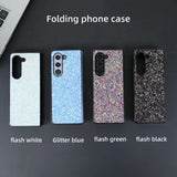 For Samsung Galaxy Z Fold4 5G Foldable Diamond Case - Compact And Stylish - Flash Blue - Side View