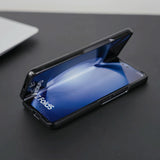 For Samsung Galaxy Z Fold4 5G Foldable Diamond Case - Compact And Stylish - Flash Blue - Rear View