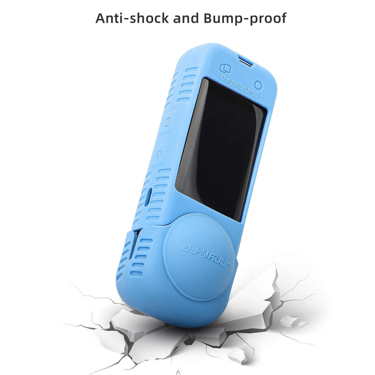 Silicone Shockproof Case and Lens Cover for Insta360 X4 by Sunnylife - Blue - Lens Body Cover Kit