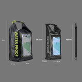 2 In 1 Waterproof Crossbody Phone Bag For Outdoor Cycling Swimming 2L Capacity - Black Green - 5L