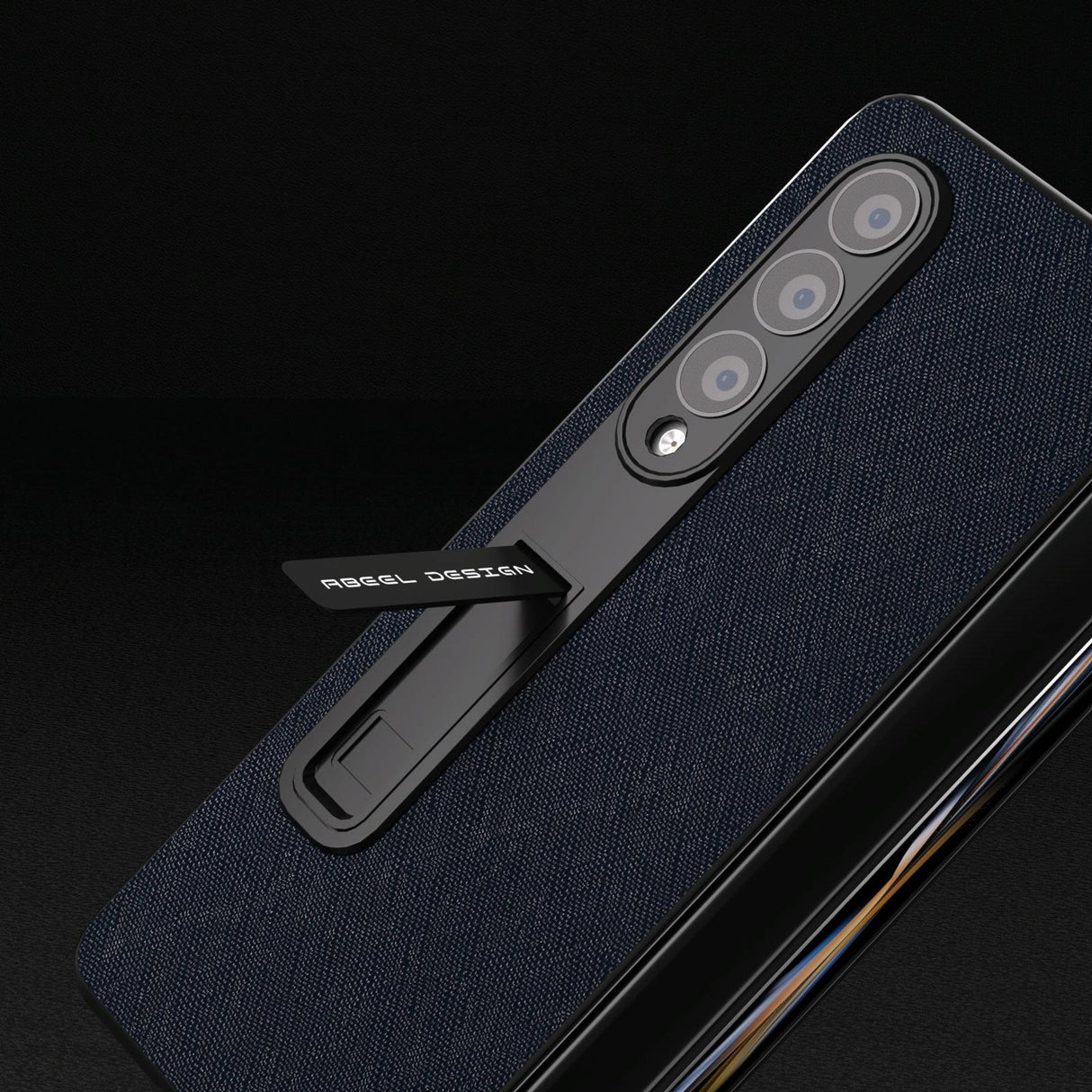 For Samsung Galaxy Z Fold4 5G Cross Texture Leather Phone Case With Holder - Green