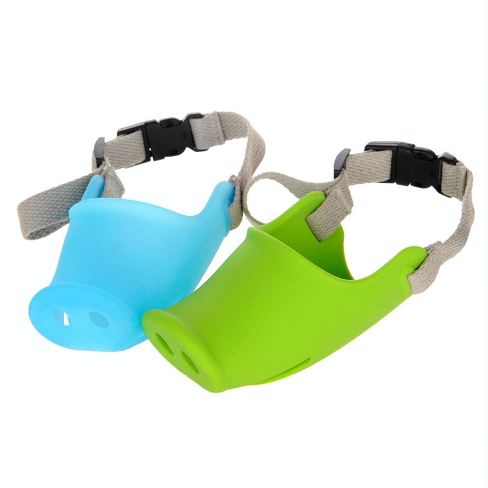Pet Dog Piggy Mouth Dog Mask Bark Stopper - Size Large - Blue