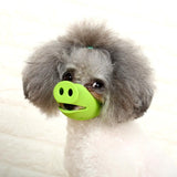 Pet Dog Piggy Mouth Dog Mask Bark Stopper - Size Large - Blue - Low Angle