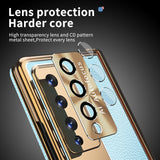 For Samsung Galaxy Z Fold4 5G Shockproof Magnetic Litchi Pattern Phone Case - Silver - Front View