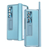For Samsung Galaxy Z Fold4 5G Shockproof Magnetic Litchi Pattern Phone Case - Silver