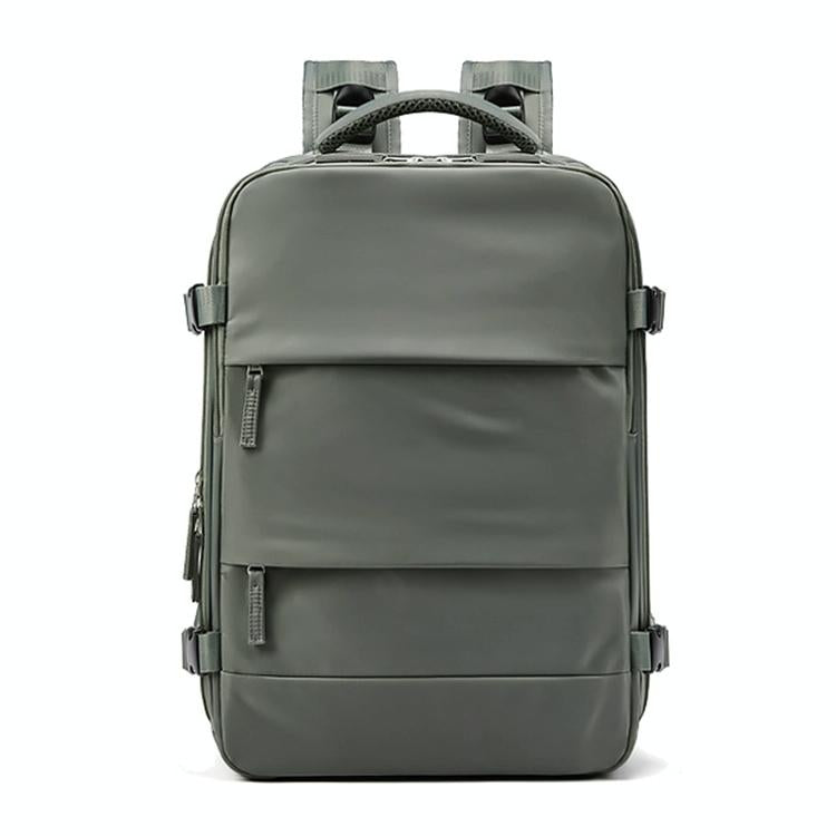 Outdoor Travel Laptop Backpack - Army Green - Black