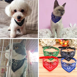 Adjustable Dog Bandana Leather Printed Soft Scarf Collar Neckerchief For Puppy Pet - Size M - Black - Low Angle