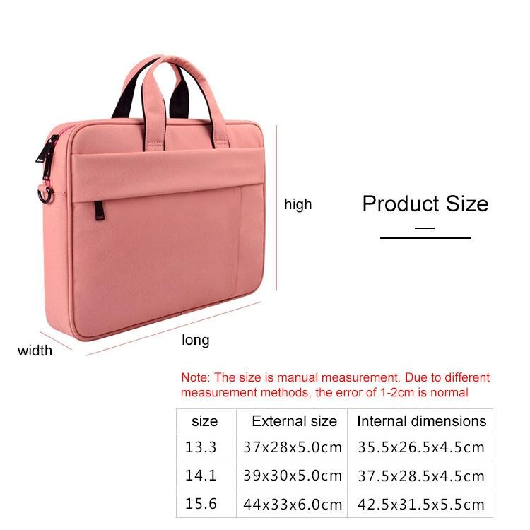 14.1 Inch Waterproof Anti-theft One-shoulder Handbag with Suitcase Belt - Black