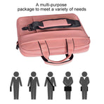 14.1 Inch Waterproof Anti-theft One-shoulder Handbag with Suitcase Belt - Black