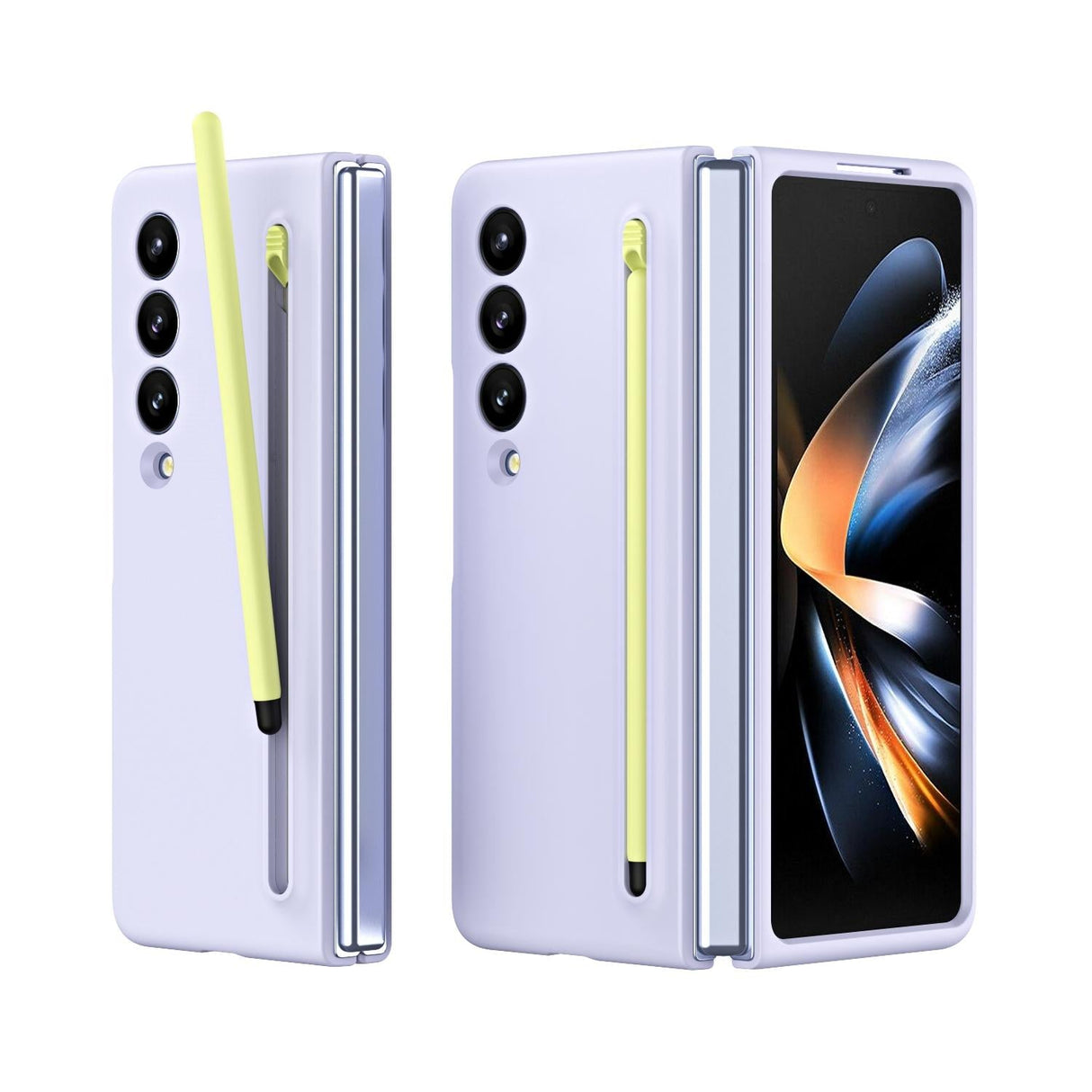 For Samsung Galaxy Z Fold4 5G Enhanced Shockproof Phone Case - Pen Design - Blue