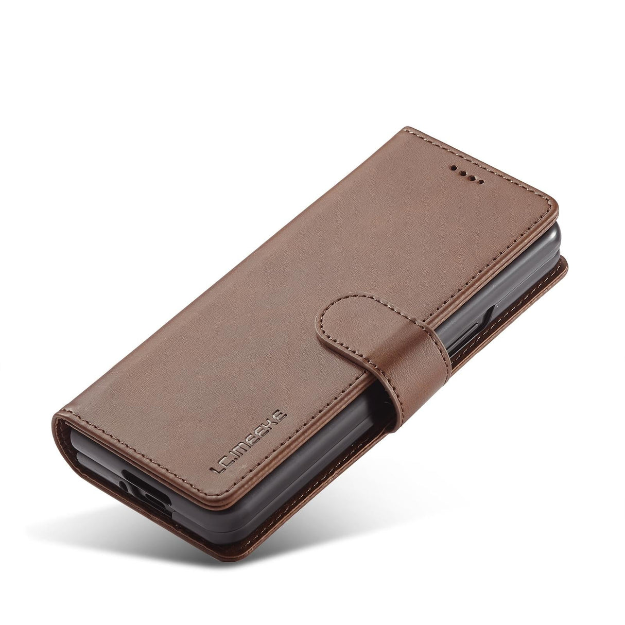 For Samsung Galaxy Z Fold4 5G Calf Leather Phone Case - Black