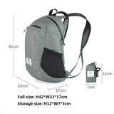 Waterproof Foldable Backpack Ultra Light & Portable 22L Capacity Black - Top-Down View