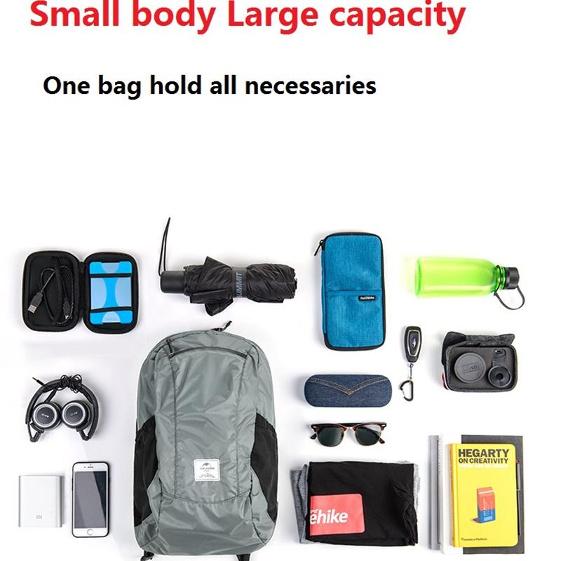 Waterproof Foldable Backpack Ultra Light & Portable 22L Capacity Black