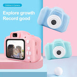 Mini Children Camera with 2.0 Lcd Screen - 800w Single Camera - Yellow - Side View