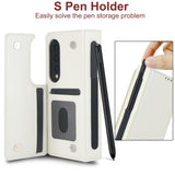 For Samsung Galaxy Z Fold4 5G Leather Phone Case With Pen Slot - Black