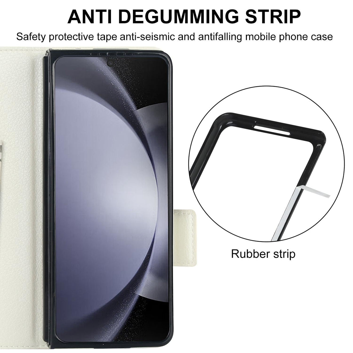 For Samsung Galaxy Z Fold4 5G Leather Phone Case With Pen Slot - Black