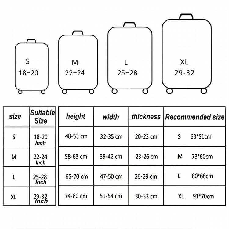 22-24 Inch Travel Suitcase Dust Covers - Elastic & Abrasion-resistant - Blue Ripple