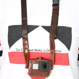 Leather Housing Case with Neck Strap and Buttons for Gopro Hero7 / 6 / 5 - Black - Black