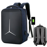 Waterproof Business Laptop Backpack With Usb Port - Multifunctional - Navy Blue - 17 Inch