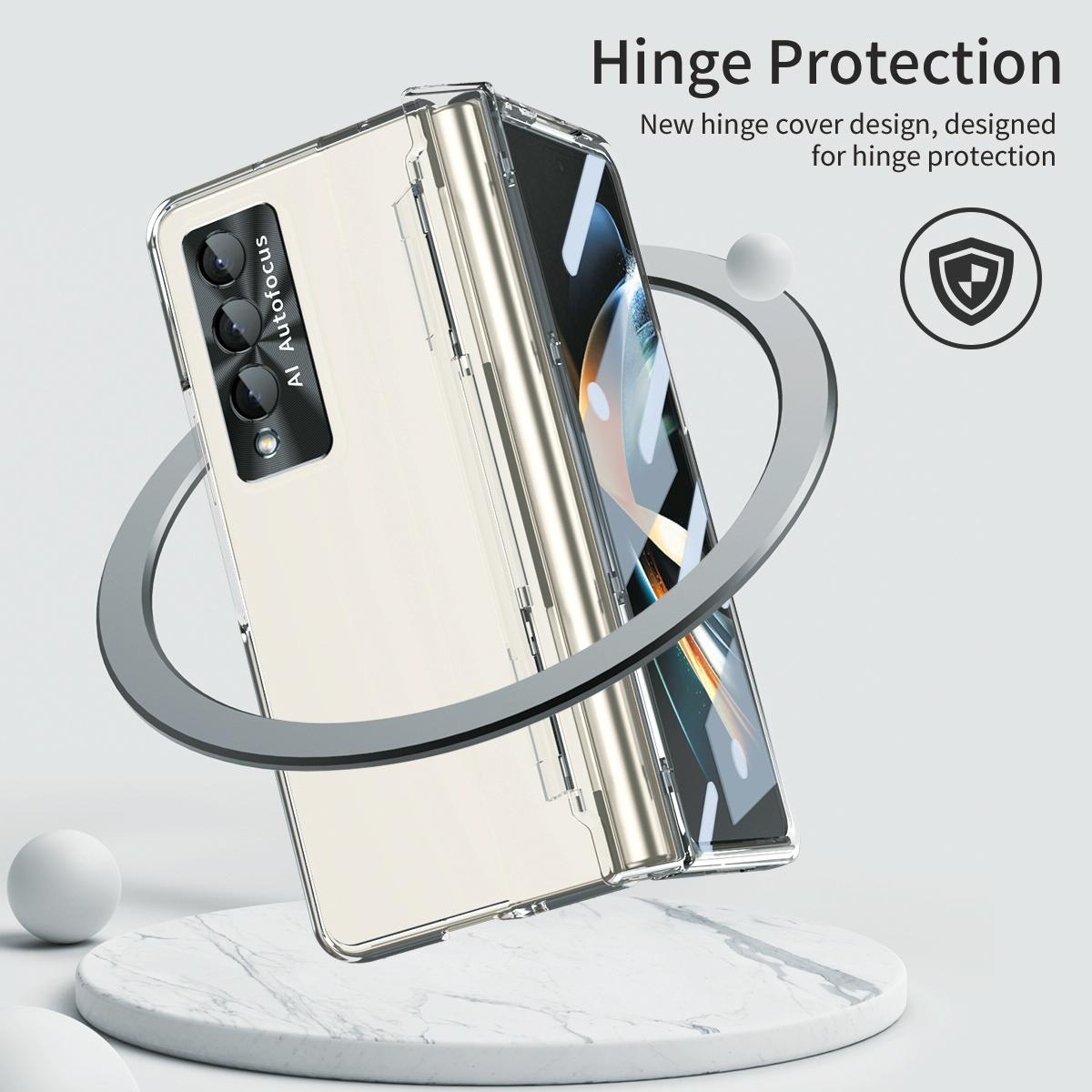 For Samsung Galaxy Z Fold4 5G Full Coverage Hinge Phone Case - Gold