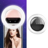 Rechargeable Selfie Light Clip for Beauty and Flash Fill - Black - Front View