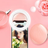 Rechargeable Selfie Light Clip for Beauty and Flash Fill - Black - Top-Down View
