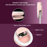 Rechargeable Selfie Light Clip for Beauty and Flash Fill - Black - Low Angle