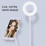 Universal Cell Phone Holder with Selfie Ring Light for Studio Recording and Live Broadcast - Black - Extra Image