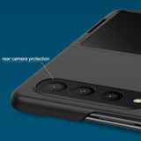 For Samsung Galaxy z Fold4 5G Smooth Skin Phone Case with Big Hole Fuel Injection - Blue - Close-Up Angle