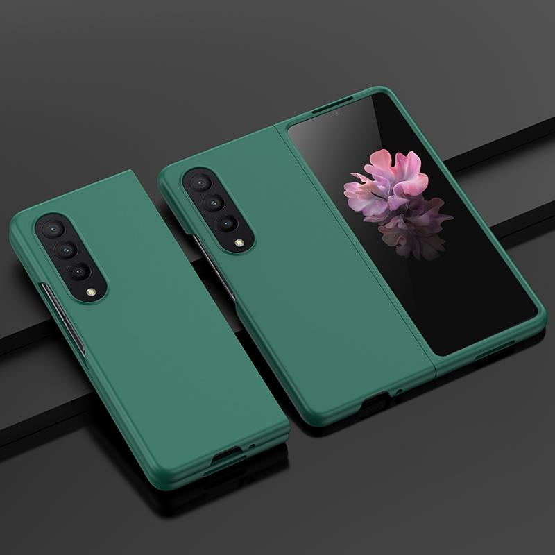 For Samsung Galaxy z Fold4 5G Smooth Skin Phone Case with Big Hole Fuel Injection - Blue