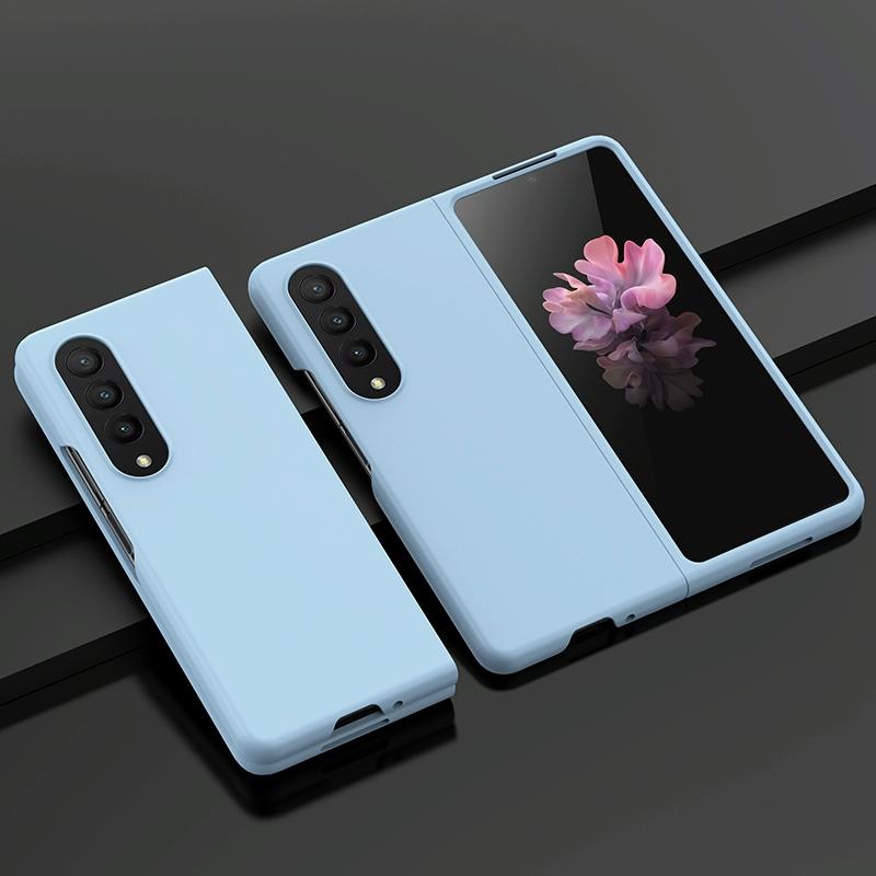For Samsung Galaxy z Fold4 5G Smooth Skin Phone Case with Big Hole Fuel Injection - Blue