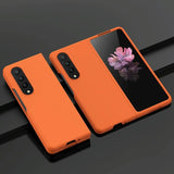 For Samsung Galaxy z Fold4 5G Smooth Skin Phone Case with Big Hole Fuel Injection - Blue