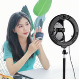 7.9 Usb 3 Modes Dimmable Dual Colour Led Ring Light with Mirror for Vlogging and Photography - Black - Rear View
