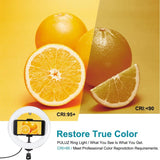 7.9 Usb 3 Modes Dimmable Dual Colour Led Ring Light with Mirror for Vlogging and Photography - Black - Extra Image