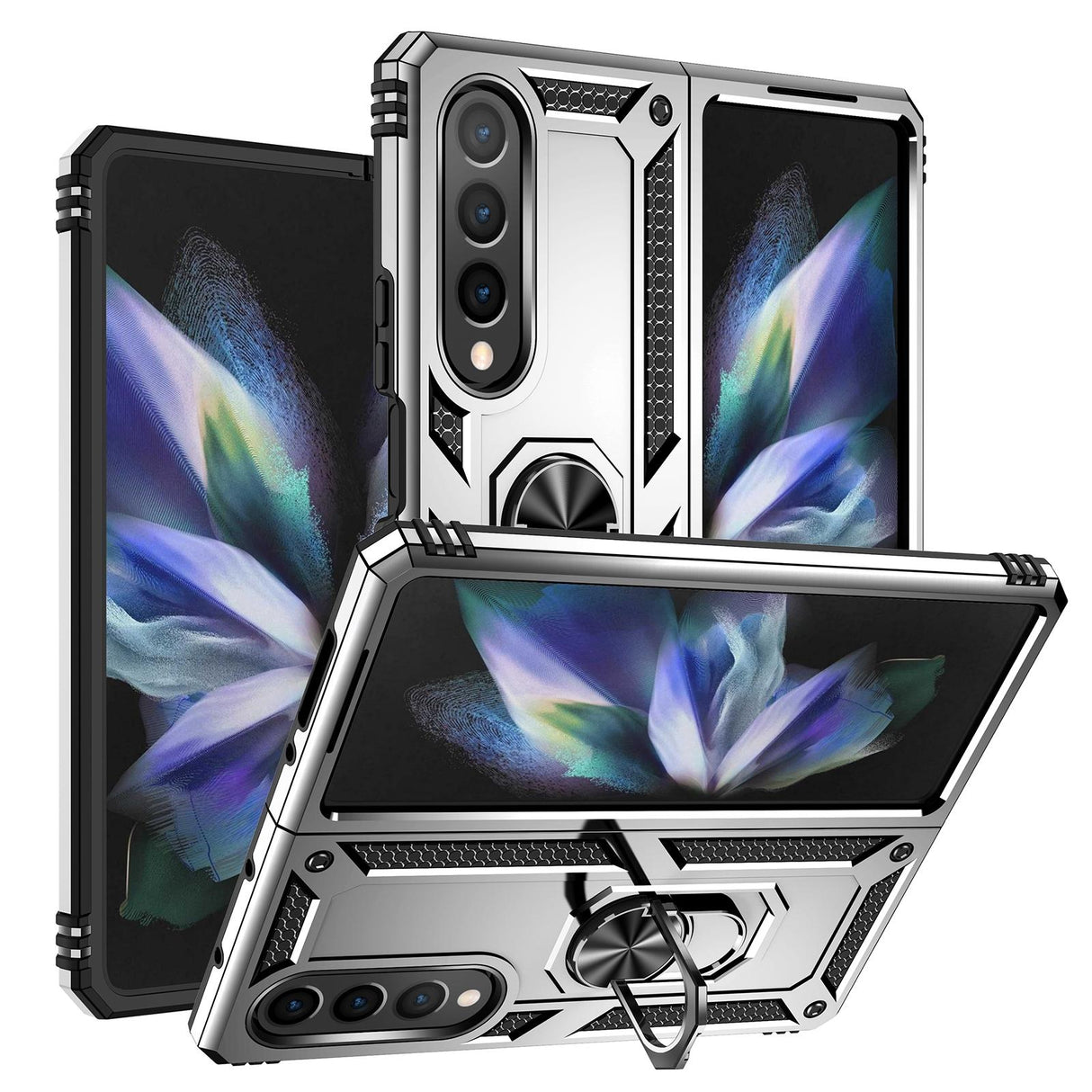 For Samsung Galaxy z Fold4 5G Tpu & Pc Shockproof Phone Case - Dark Green
