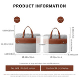 Stylish Pu Leather Laptop Bag - Briefcase Cover - Beige - 15.6 Inch - 45-Degree Angle