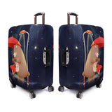 Medium Elastic Dustproof Luggage Cover - Durable & Protective - Bear Girl - Rear View