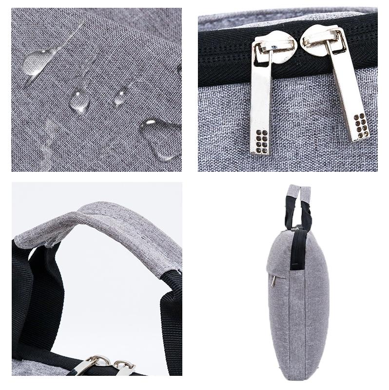 Waterproof Single Shoulder Notebook Bag - 14 Inch Portable & Durable - Gray