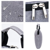 Waterproof Single Shoulder Notebook Bag - 14 Inch Portable & Durable - Gray - Rear View