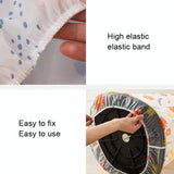 Short 60x90cm All Round 3d Fan Dust Cover - Red Flower - Rear View