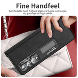 For Samsung Galaxy Z Fold4 5G Napa Texture All-In-One Phone Case - Black