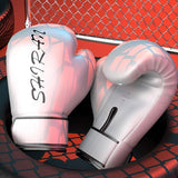 Professional Boxing Sanda Gloves For Training And Fighting - White 10Oz - Side View