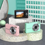 Mini Children Photography Camera - 2.4-inch Hd 16x Zoom - Pink+32G - Top-Down View